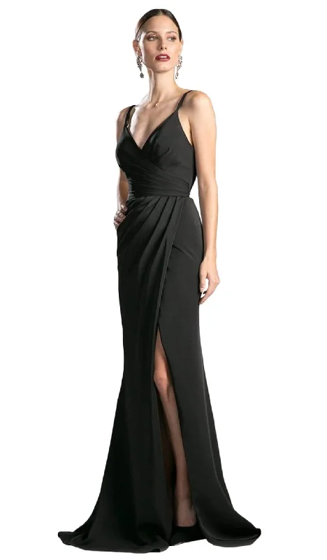 Ladivine KC1850 - Sleeveless Wrap Bodice Evening Dress