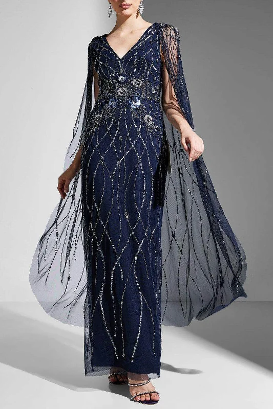 Adrianna Papell AP1E210623 - Beaded V-Neck Evening Dress