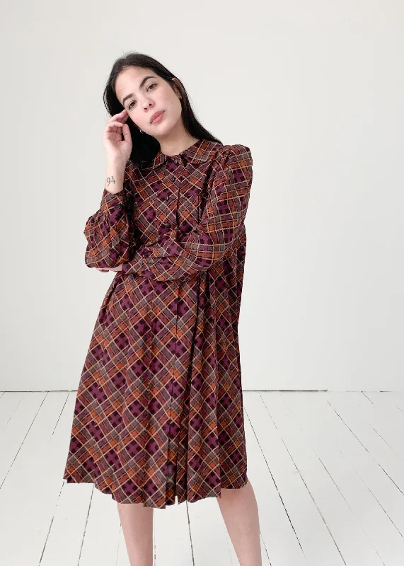 Vintage 1970s YSL Plaid Dress
