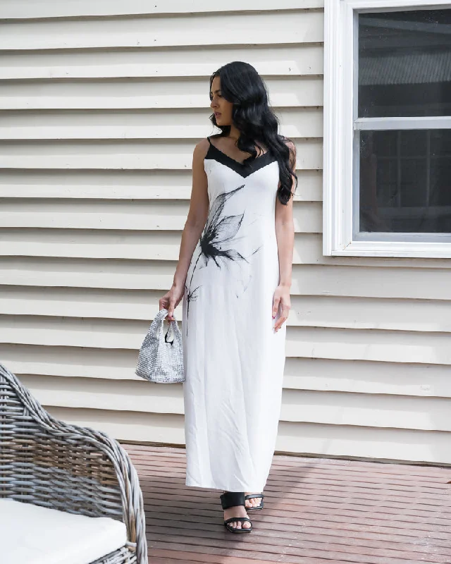 Scarlet Slip Dress White/Black