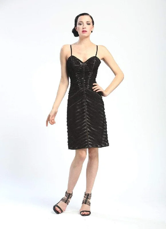 Sue Wong - Spaghetti Strap Fitted Ruched Dress C4236SC