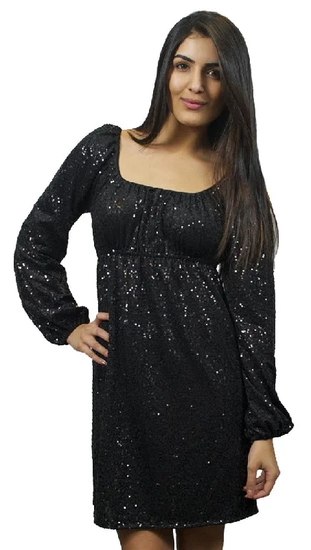 Betsey Johnson Sequin Jersey Dress in Black