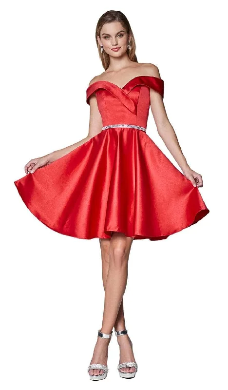 Ladivine CD0140 - Off SHoulder A-Line Dress