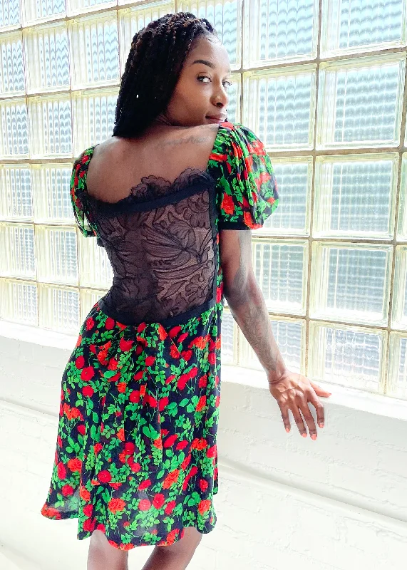 Vintage 1990s YSL Silk and Lace Dress