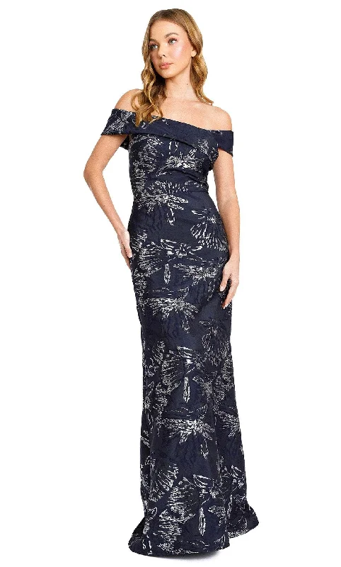 Nicole Bakti 7176 - Pleated Off-Shoulder Evening Dress