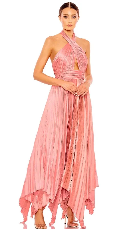 Mac Duggal 11302 - Crisscross Bodice Halter Prom Dress