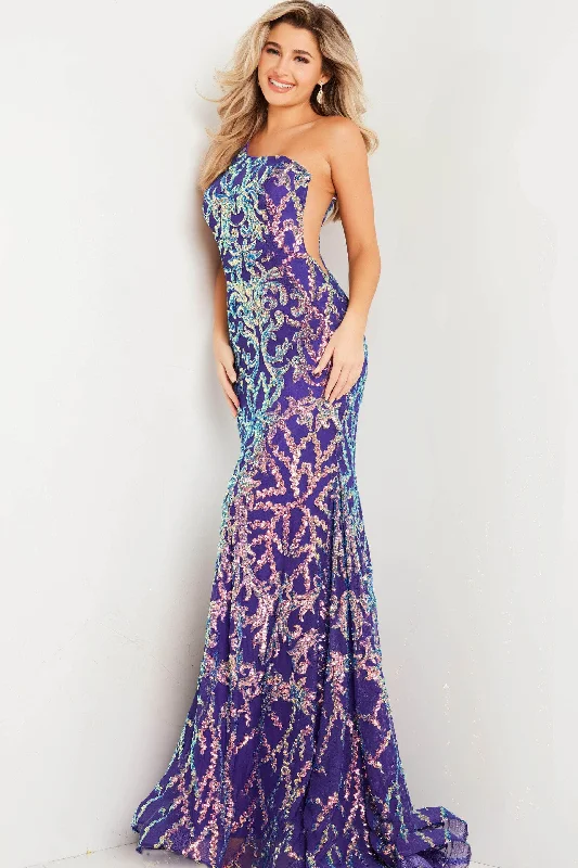 Jovani 22845 - One Shoulder Embellished Dress