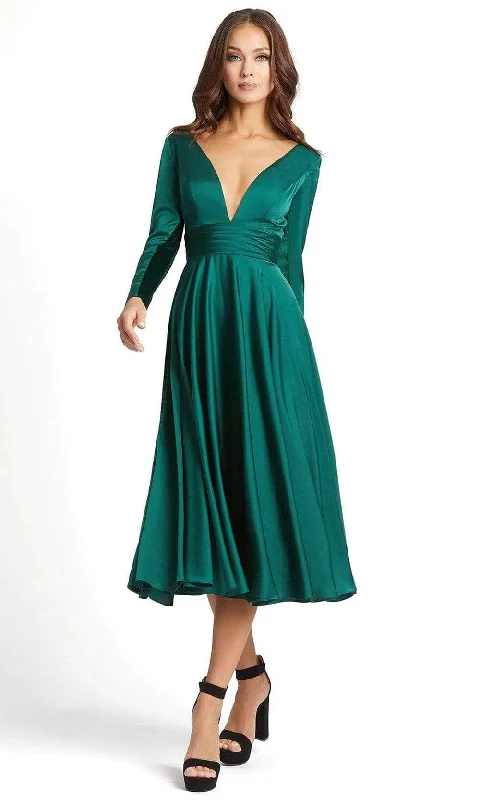 Ieena Duggal 67527 - Long Sleeve Tea-Length Dress