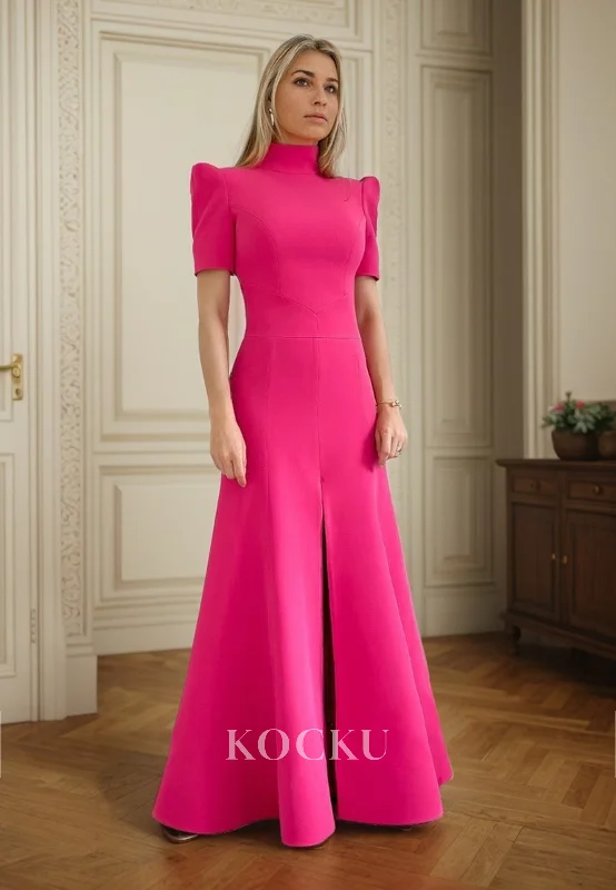 L3104 - Sexy & Morden Open Back Short sleeves High Neck A-Line Evening Party Prom Dress L3104 - Sexy & Morden Open Back Short sleeves High Neck A-Line Evening Party Prom Dress