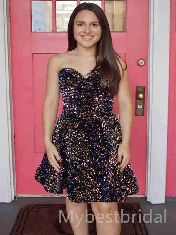 Elegant Sweetheart Sleeveless A-line Short Mini Homecoming Dress,  HDS0132
