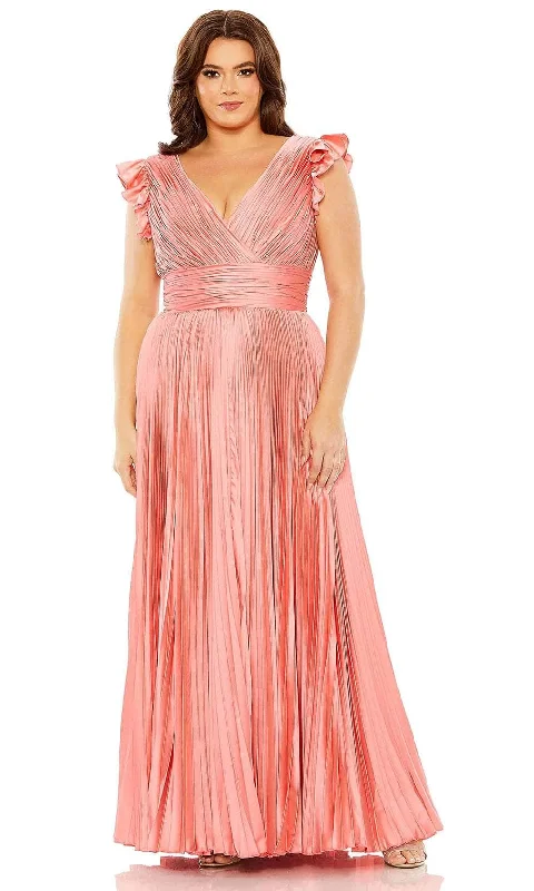 Mac Duggal 77006 - Pleated V-Neck Evening Dress