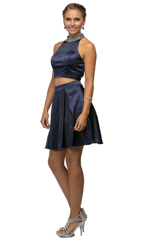 Dancing Queen 9495 - Beaded Halter Cocktail Dress