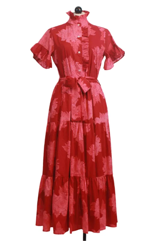 Crimson Floral Victoria Dress-Mille