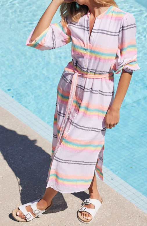 Neon Stripe Vacation Dress