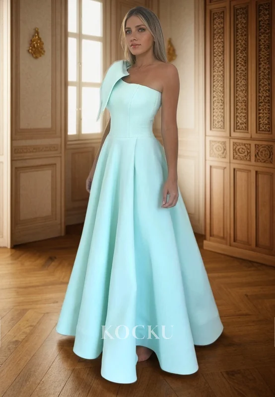 L3109 - Classic & Timeless One Shoulder Sleeveless A-Line Satin Evening Party Prom Dress L3109 - Classic & Timeless One Shoulder Sleeveless A-Line Satin Evening Party Prom Dress