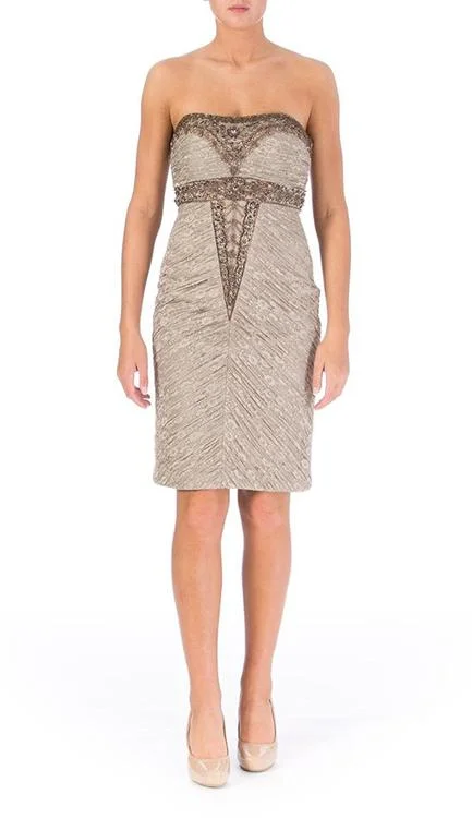 Sue Wong - Strapless Embellished Sheath Dress N2424SC