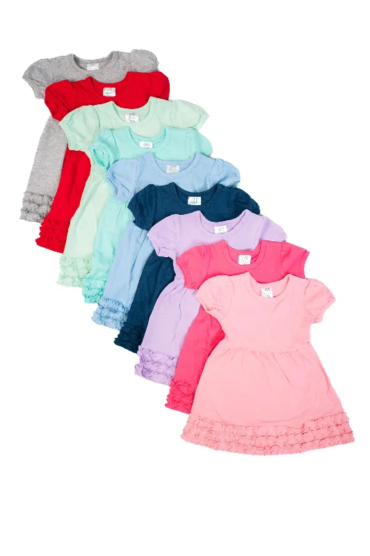 Girl's Short Sleeve Ruffle Empire Waist Dress