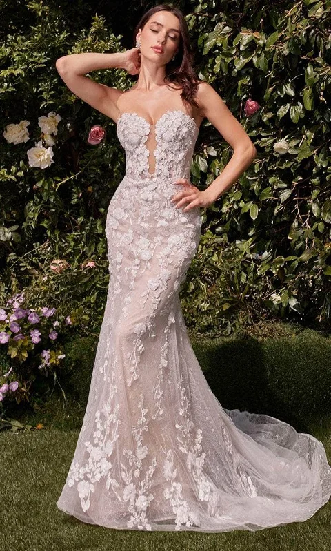 Ladivine Bridal CD793W - Sweetheart Floral Appliques Bridal Dress
