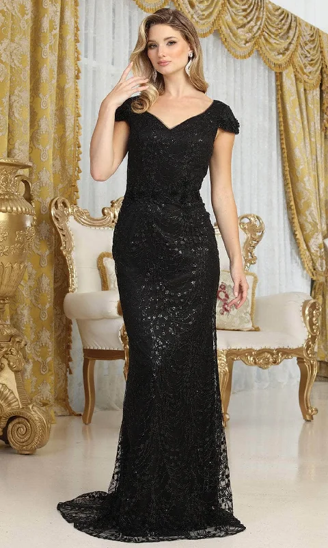 May Queen MQ2062 - Glitter Sheath Evening Dress