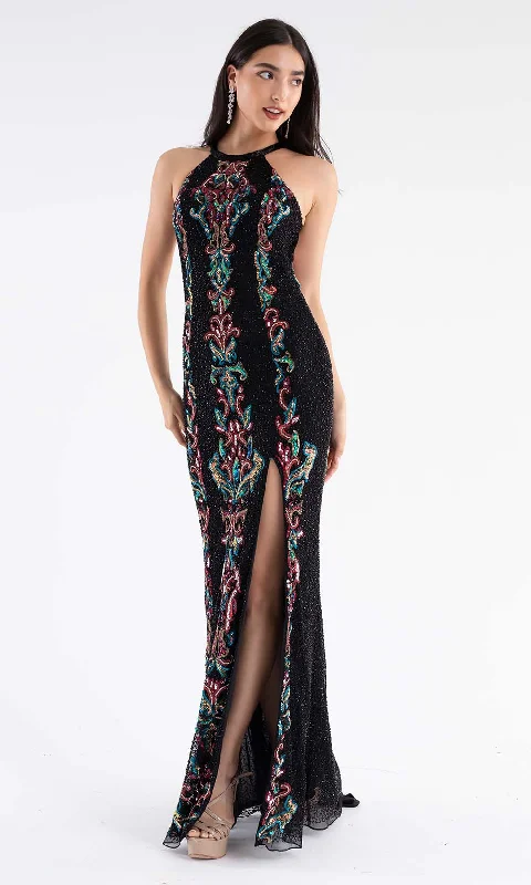 Primavera Couture 3742 - Halter Neck Strappy Back Dress