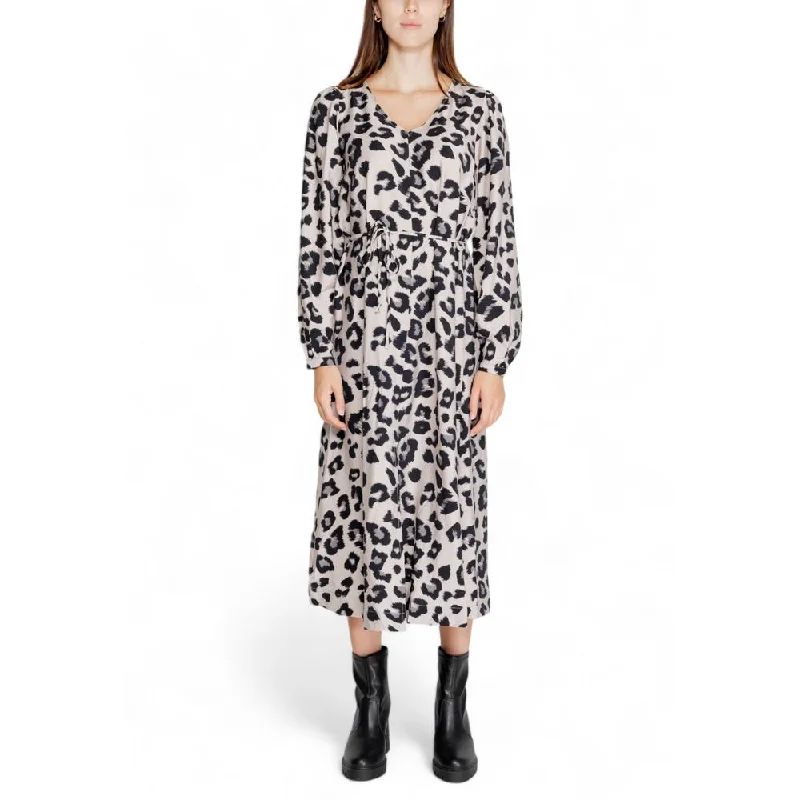 Jacqueline De Yong Gray Viscose Dress