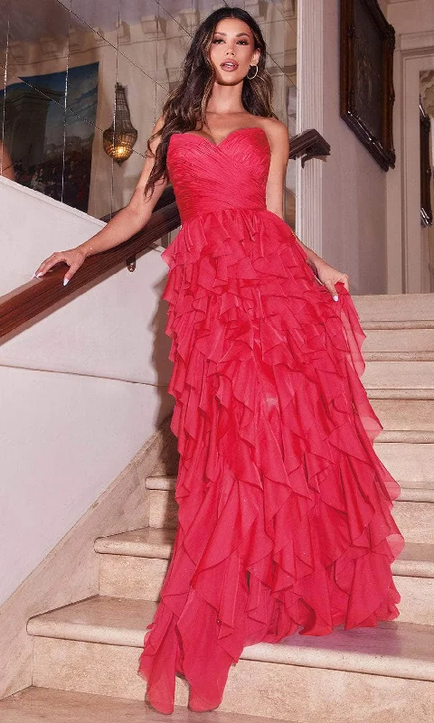 Cinderella Divine CZ0027 - Ruffled A-Line Dress