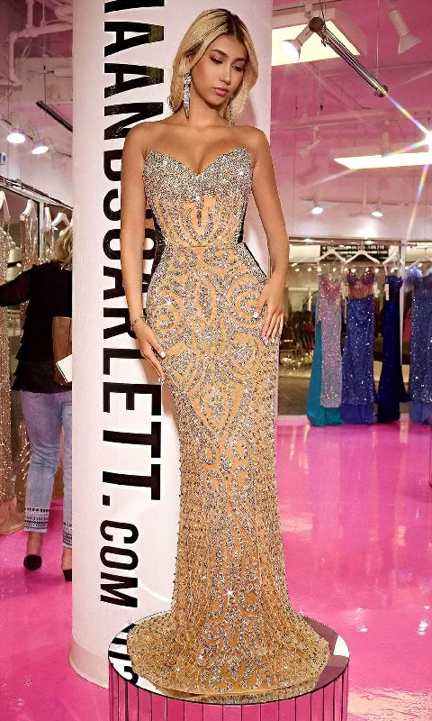 Portia and Scarlett PS24867C - Strapless Rhinestone Dress