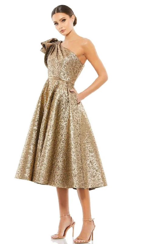 Mac Duggal Cocktail - 67906D Asymmetric Metallic Dress
