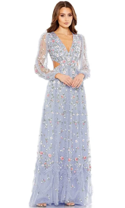 Mac Duggal 70159 - Deep V-Neck Floral Evening Dress
