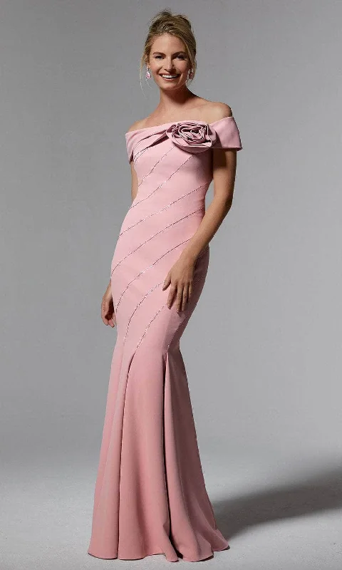 MGNY By Mori Lee 72918SC - Rosette Accented Mermaid Evening Dress