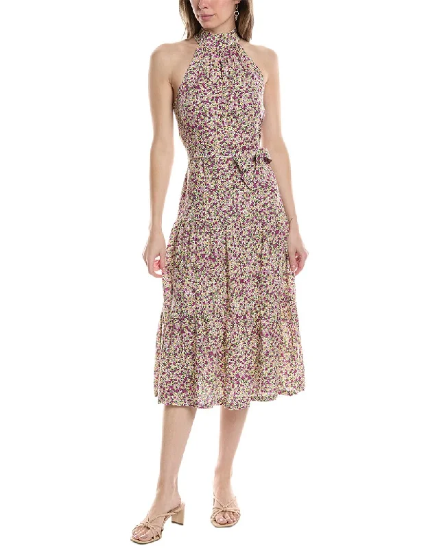 70/21 Halter Midi Dress Trendy Tiered Hem Midi Dress