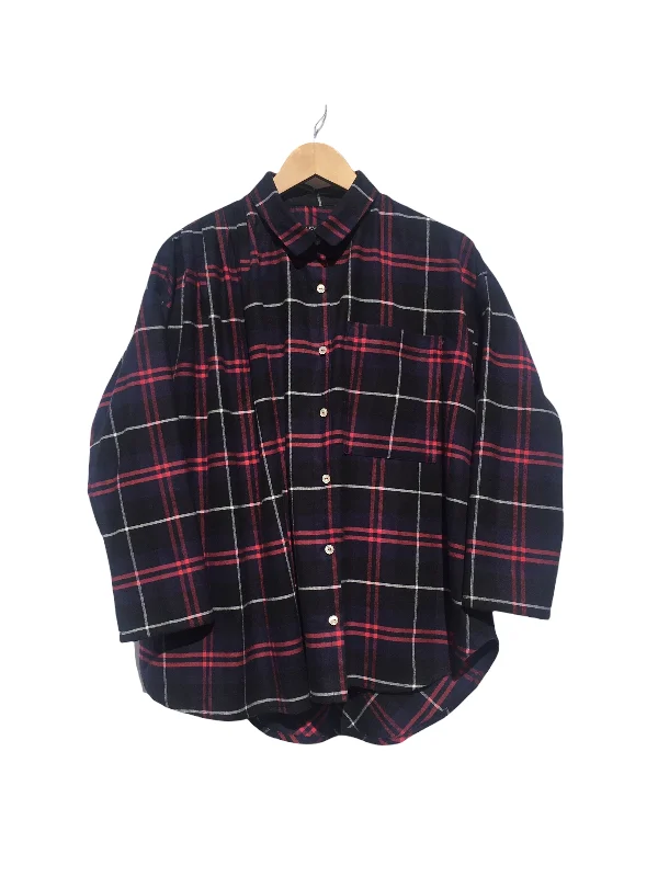 Acant Shirt Organic Cotton Checks Comfortable Flowing Short Sleeve