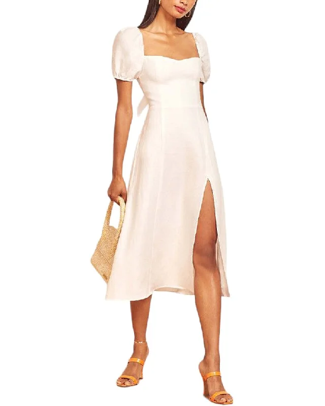 Adele Berto Linen Midi Dress Stylish Vintage Midi Dress