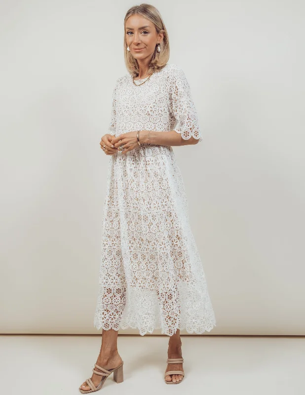 Aletta Midi Dress Fashionable Polka Dot Midi Dress