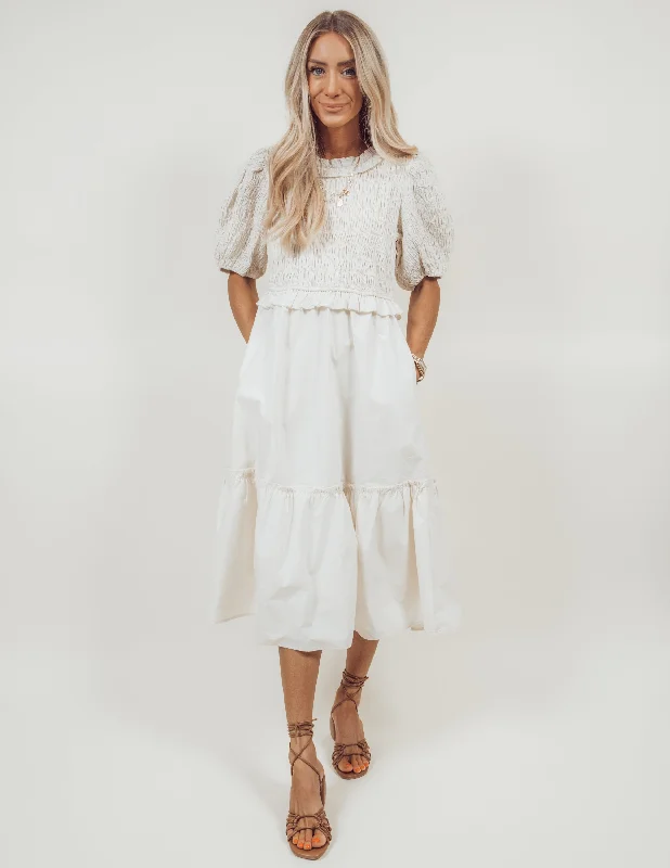 Amani Midi Dress Stylish Pleated Skirt Midi Dress
