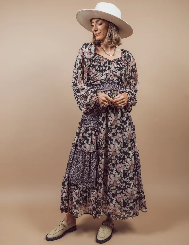 Amelia Printed Midi Dress Comfortable Geometric Print Midi Dress