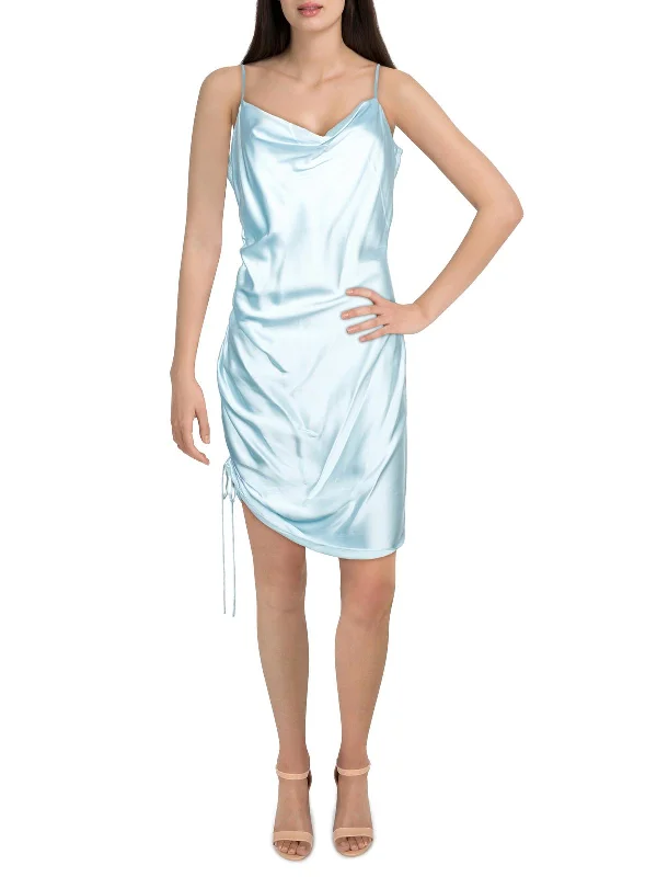 Astrid Womens Silk Rouched Midi Dress Fashionable Fitted Midi Dress