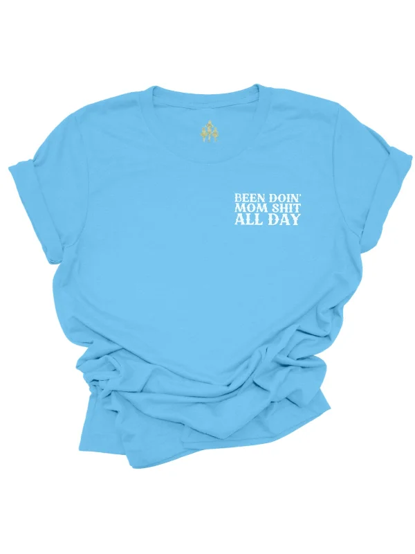 Been Doin' Mom Sh*t All Day Motherhood Shirts Fashionable Plaid Short Sleeve