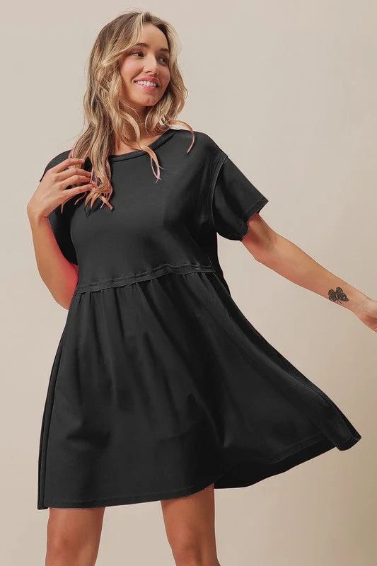 BIBI | CUT EDGE DETAIL TIERED MIDI DRESS Fashionable A-Line Midi Dress