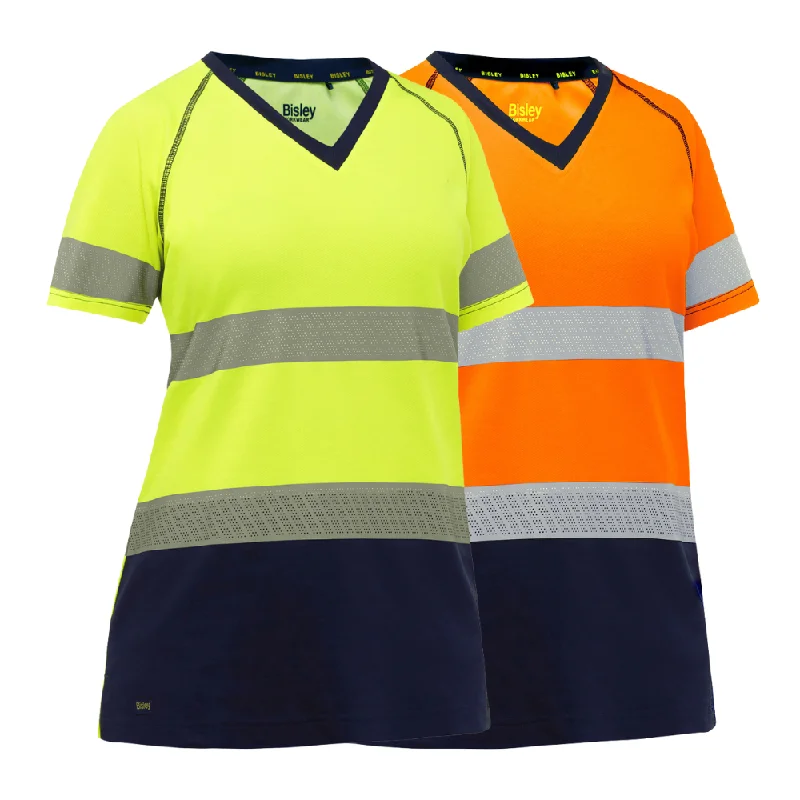 Bisley 312W1118T ANSI Class 2 Women's Short Sleeve Shirt Soft Cotton Short Shirt