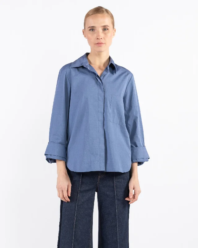 Boyfriend Shirt Fashionable Pleated Short Shirt