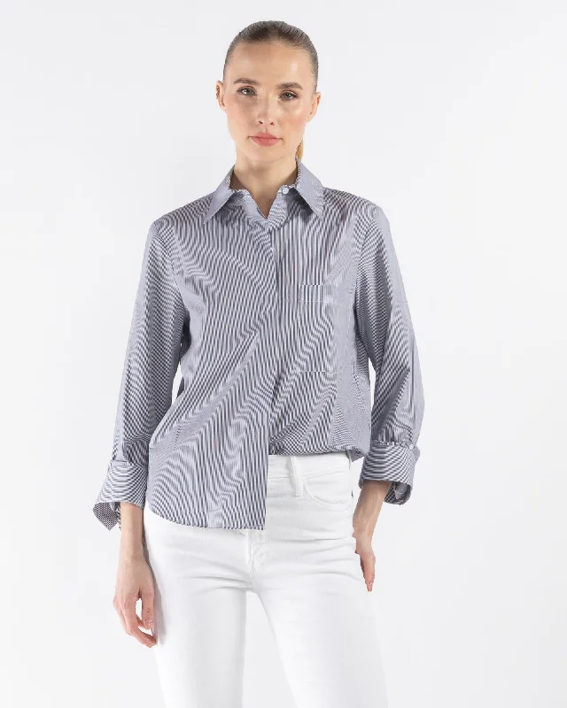 Boyfriend Shirt Relaxed Cotton Short Blouse