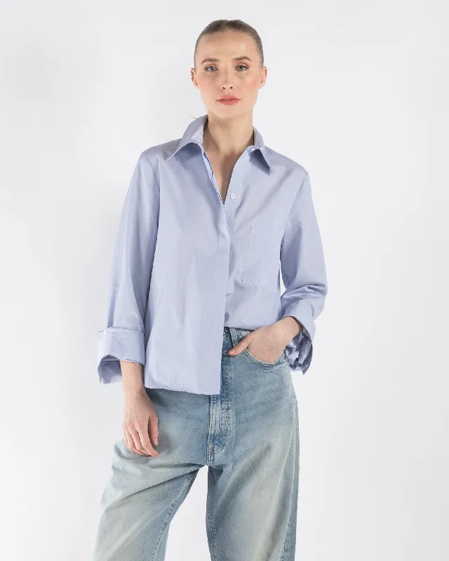 Boyfriend Shirt Relaxed Fit Short Blouse