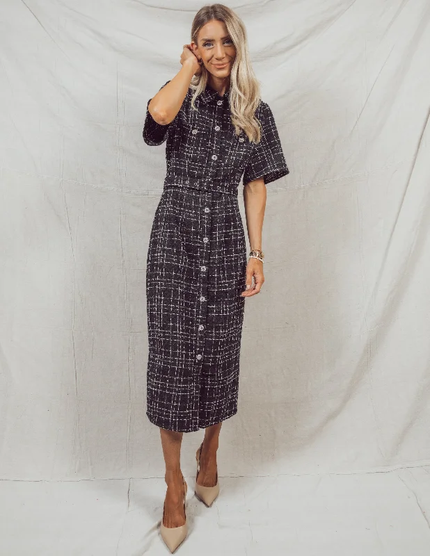 Brook Tweed Midi Dress Fashionable Casual Midi Dress