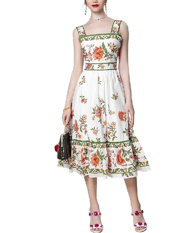 BURRYCO Midi Dress Fashionable Pleated Midi Dress