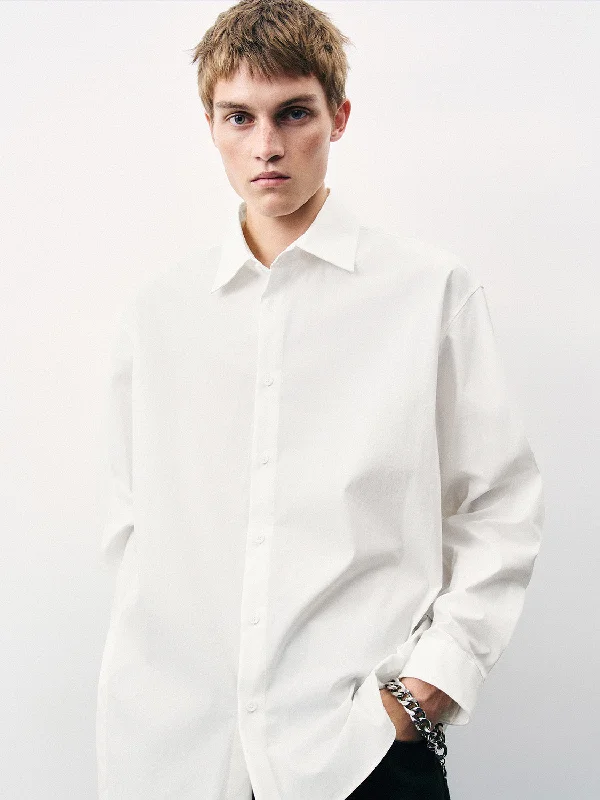 Button Up Loose Shirt Elegant High-Low Short Shirt