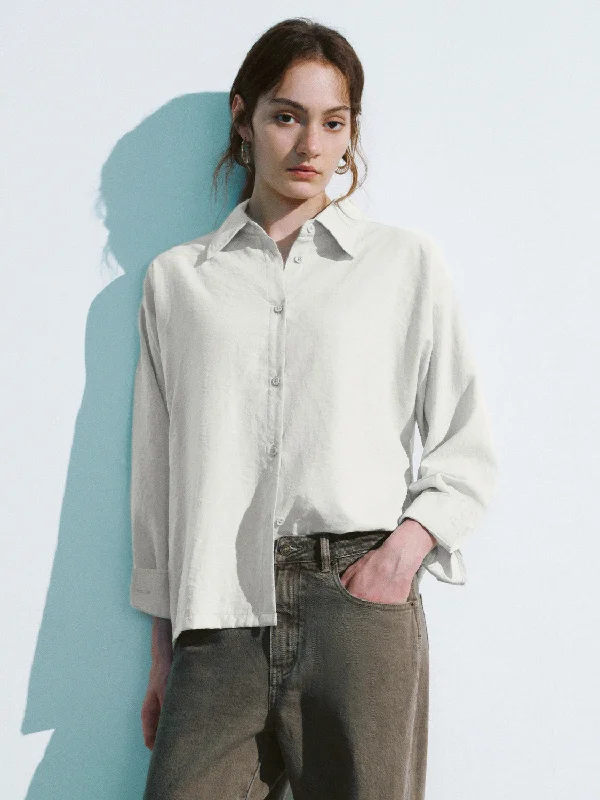 Button Up Loose Shirt Modern Casual Short Sleeve