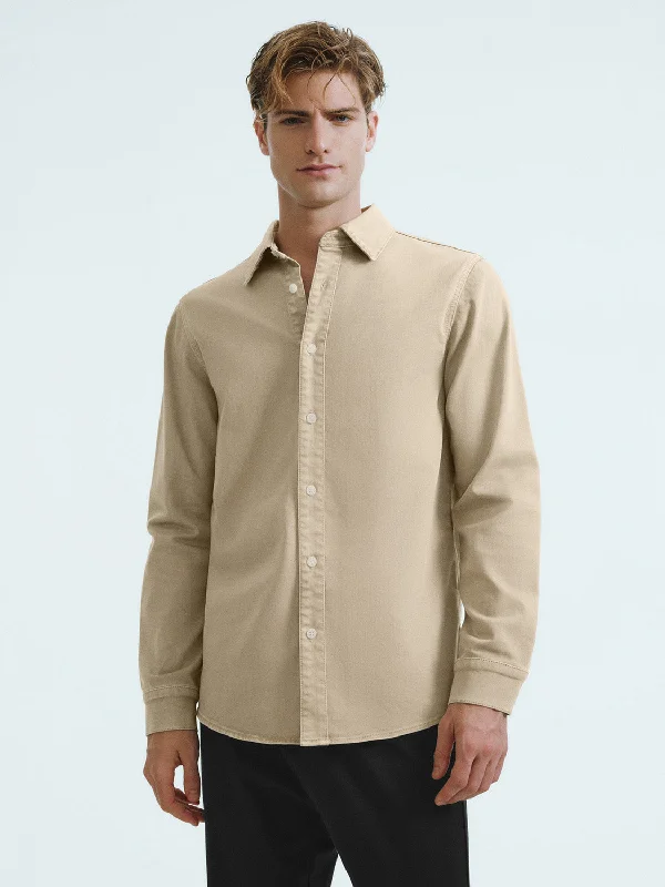 Button Up Straight Denim Shirt Classic Button-Up Short Tee