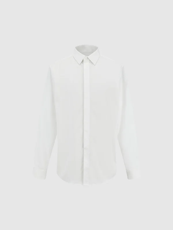 Button Up Straight Shirt Elegant Longline Short Shirt