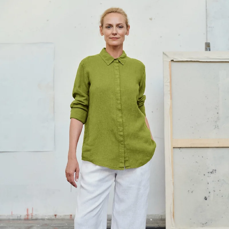 Cardamom Seed Linen Azalea Shirt Stylish Casual Short Tee